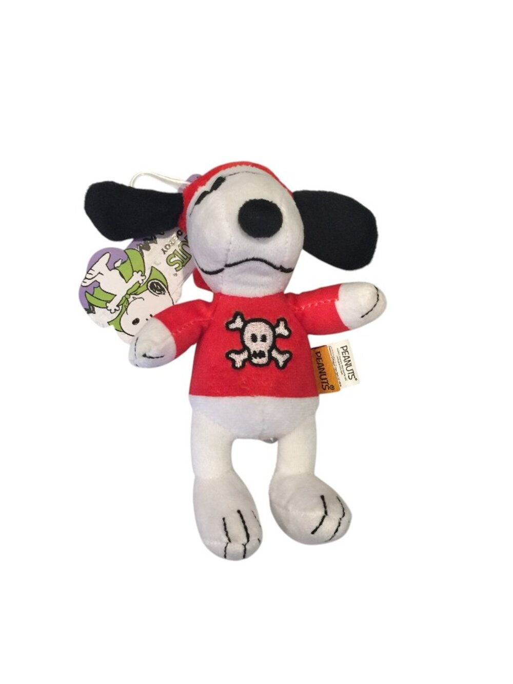 Peanuts Halloween Pirate Snoopy Plush Mini Dog Toy 6 1/2" Crinkle Squeak